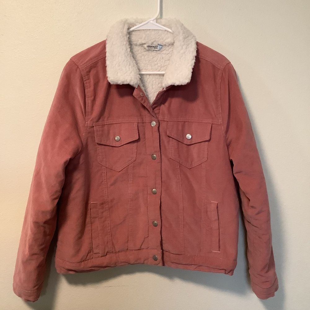 Vintage Highway jeans women’s XL‎ sherpa  snap button front trucker farm jacket